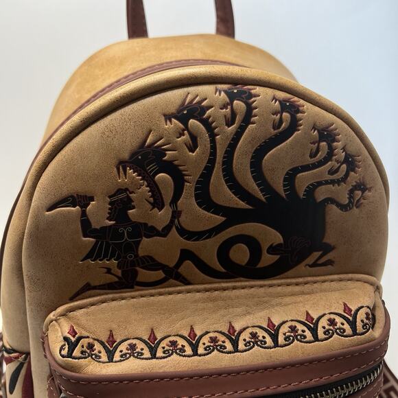 Loungefly Disney Hero Hercules Muses Mini Backpack Brown Tan Zero To Hero Bag - Picture 3 of 13